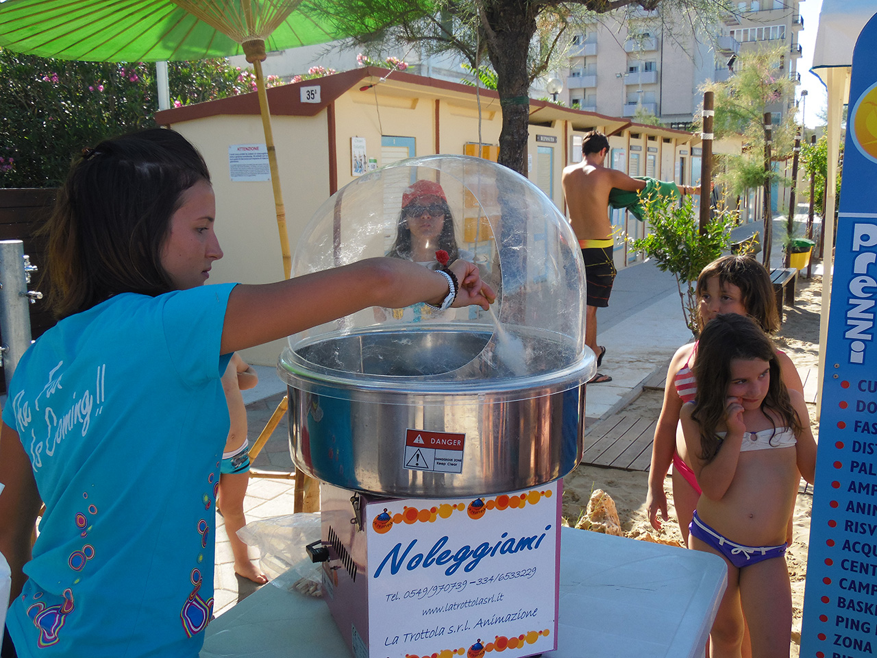 Zucchero filato in spiaggia