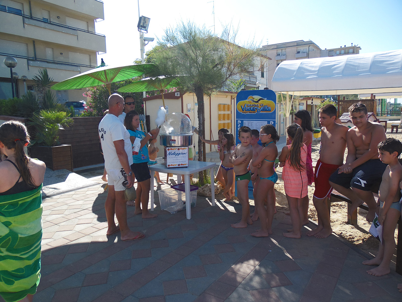 Zucchero filato in spiaggia