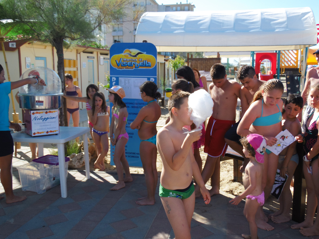 Zucchero filato in spiaggia