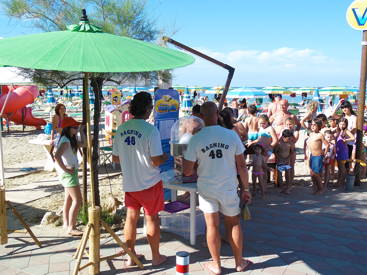 Zucchero filato in spiaggia